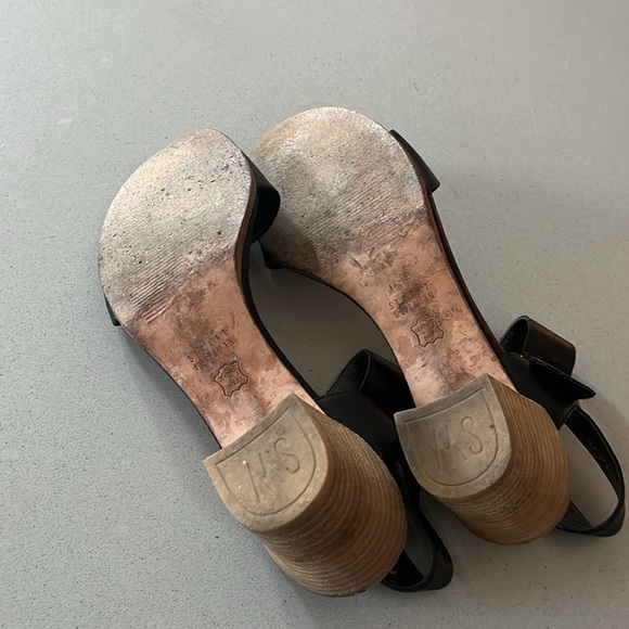 Stuart Weitzman Broadband Nero Sport Calf sandal Leather 9 M - Picture 4 of 7